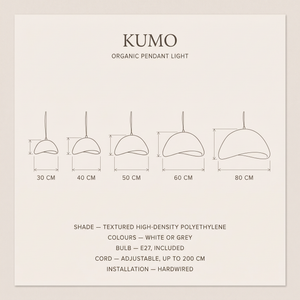 Kumo Organic Pendant Light – Dimensions