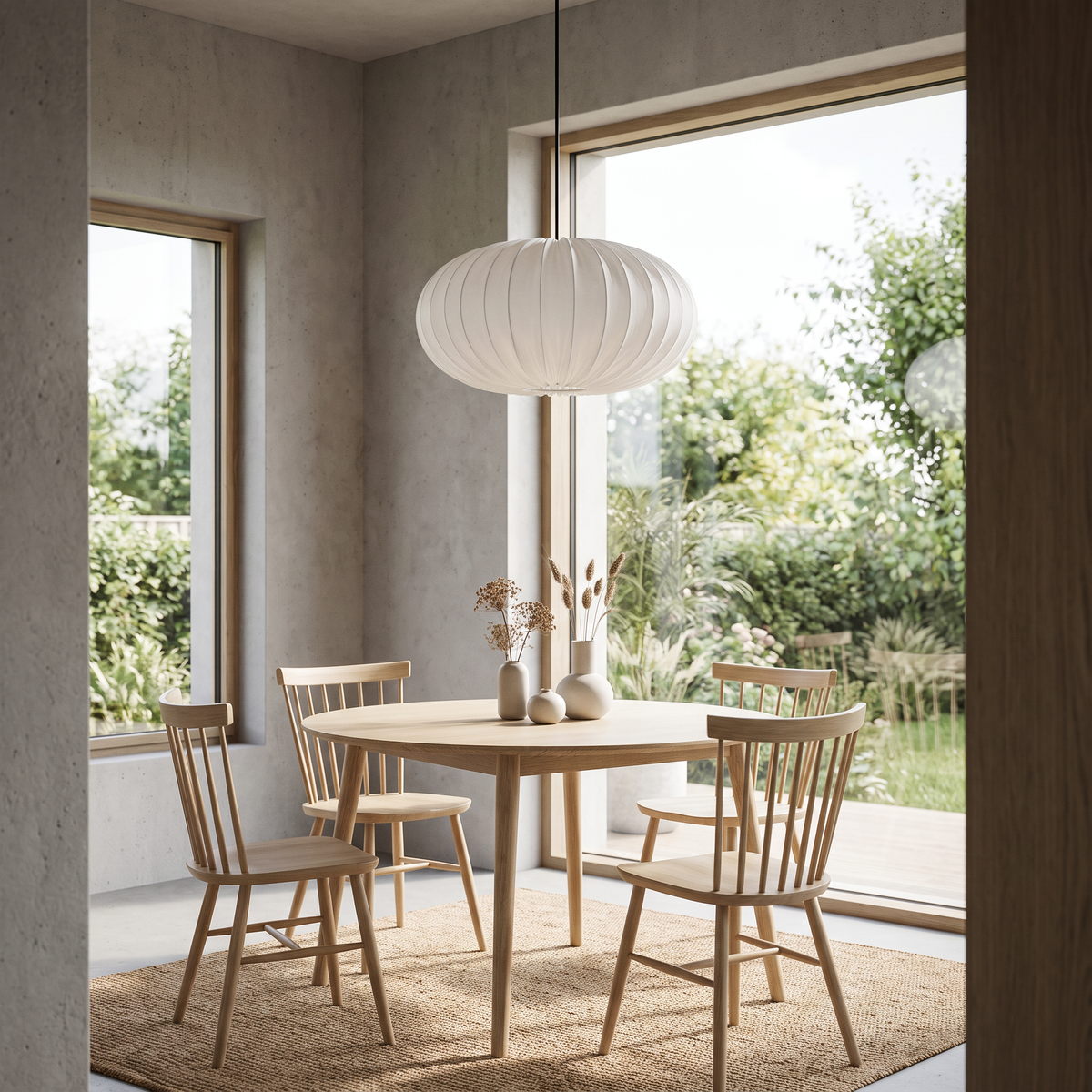 Sena Pleated Silk Pendant – Daylight