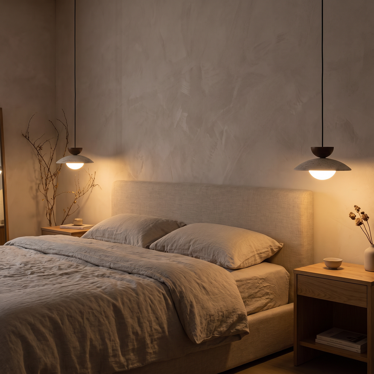 Tove Travertine Pendant Light – Bedroom