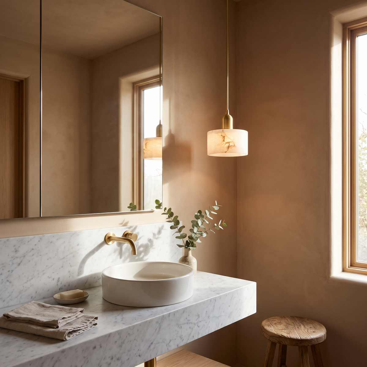 Lune Alabaster Pendant Light – Hallway