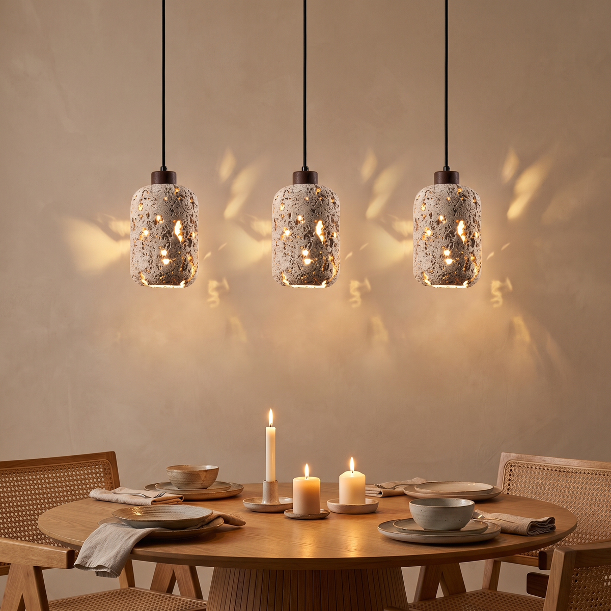 Nara Travertine Pendant Light – Dining