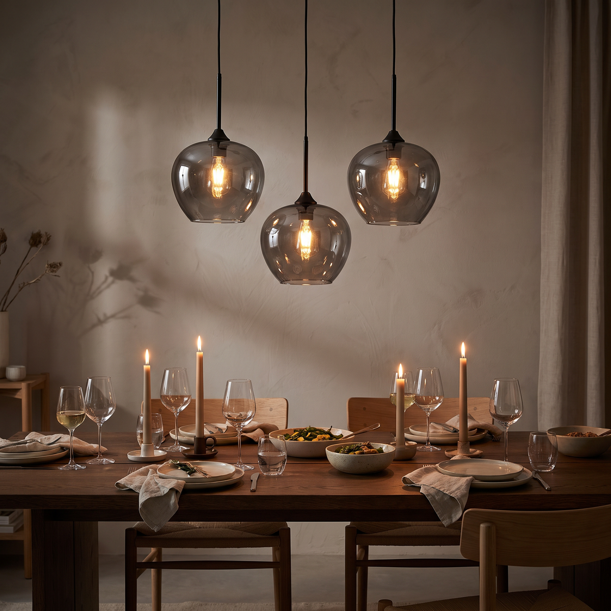 Halden Smoked Glass Pendant – Dining