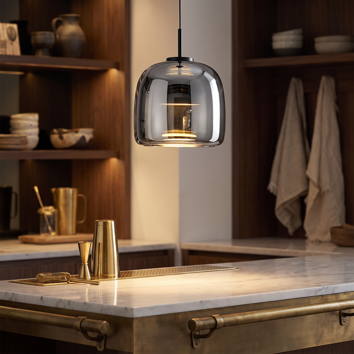 Solen Glass Dome Pendant – Evening