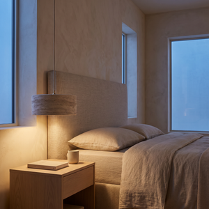Kairi Travertine Pendant Light as a bedside light
