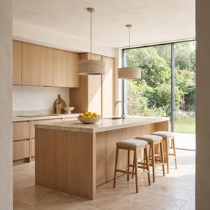 Kairi pendants above a kitchen island in daylight